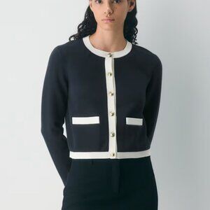 NWT Aritzia APPROACH Long Sleeve Cardigan Dark Night Navy S